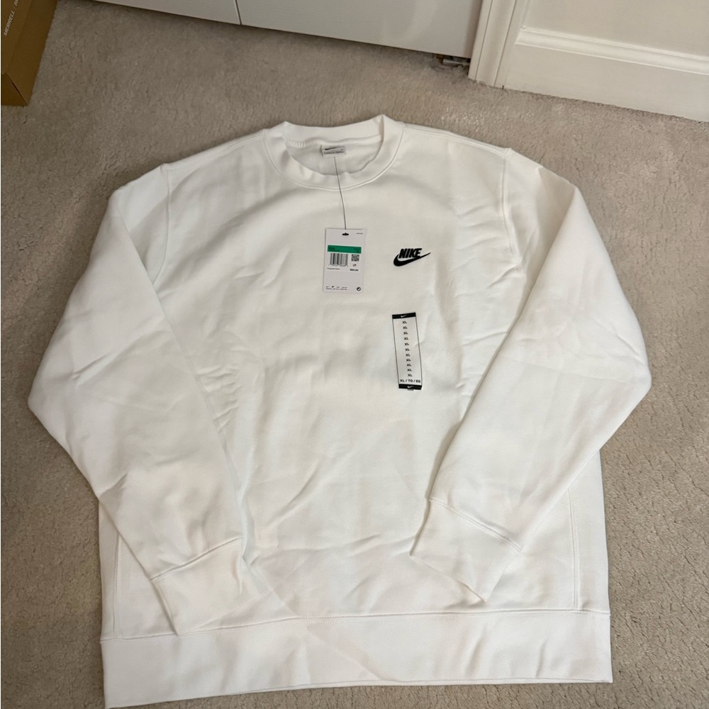 Nike Men's Classic White Crewneck Sweater